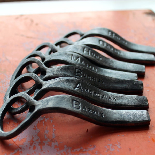 Hand-forged Bottle Openers as Gifts for Groomsmen, Wedding Favors or Custom gifts - Personalized Beer Tools Forged by a Blacksmith