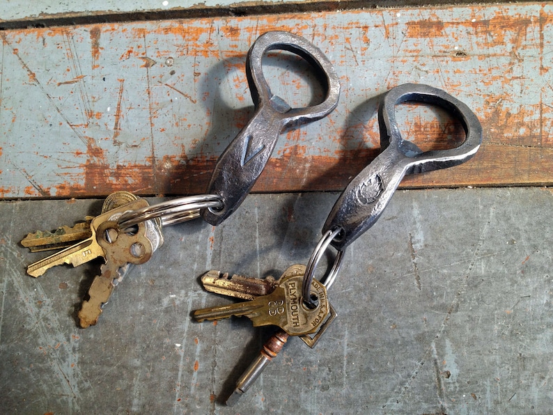 Keychain Beer Bottle Openers Hand-forged by a Blacksmith image 3