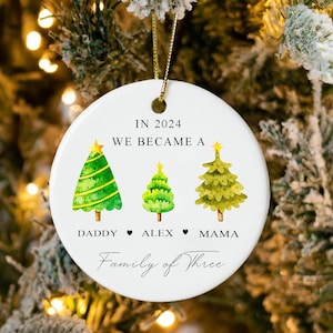 Custom Family Name Christmas Ornament, Family of Four, Family of Free, Family of five Christmas Ornament, Baby&#39;s First Christmas Ornament