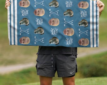 Custom Golf Towel With Kids Photo, Golf Lover Gift, Kids Golf Rag, Gift For Him, Dad gift, Custom Name Father Day Golf Gift, Best Dad by Par