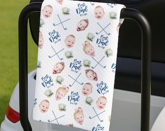 Custom Golf Towel With Kids Photo, Golf Lover Gift, Kids Golf Rag, Gift For Him, Dad gift, Custom Name Father Day Golf Gift, Best Dad by Par