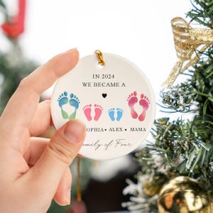 Custom Family Name Christmas Ornament, Family of Four, Family of Free, Family of five Christmas Ornament, Baby&#39;s First Christmas Ornament