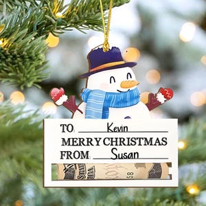 Custom Cute Money Holder Christmas Ornament 2024, Here’s A Few Bucks for Christmas, Reindeer Money Holder, Bucks for Xmas, Gift for kids