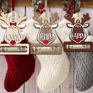 Custom Cute Money Holder Christmas Ornament, Here’s A Few Bucks for Christmas| Custom Kids Christmas Ornament| Reindeer Money Holder