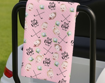 Custom Golf Towel With Kids Photo, Golf Lover Gift, Kids Golf Rag, Gift For Him, Dad gift, Custom Name Father Day Golf Gift, Best Dad by Par