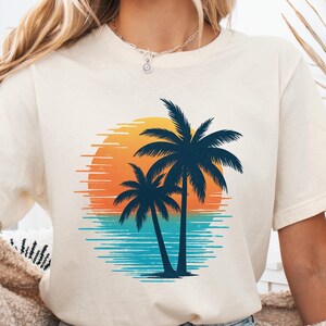 Retro Tropical Island T-shirt, Vintage Sunset Summer Shirt, Palm Tree Outfit, Beach Tee, Summer Vacation Tee Gifts, Beach Sunset Sweatshirt