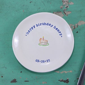 Handmade Personalized Plate for Birthday, Custom Birthday Gift, Custom Cake Plate, Custom Birthday Celebration Dish, Celebrating You