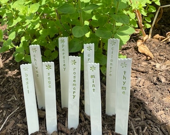 Handmade Herb Markers, Garden Markers, Garden Stakes, Herb Garden Markers, Herb Garden Stakes