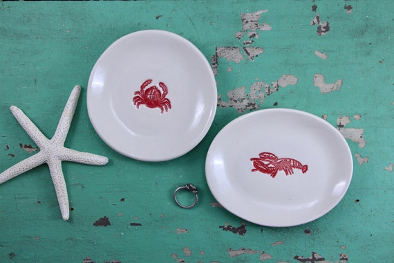 Jewelry Dish With Lobster or Crab Ring Holder Trinket Dish | Etsy