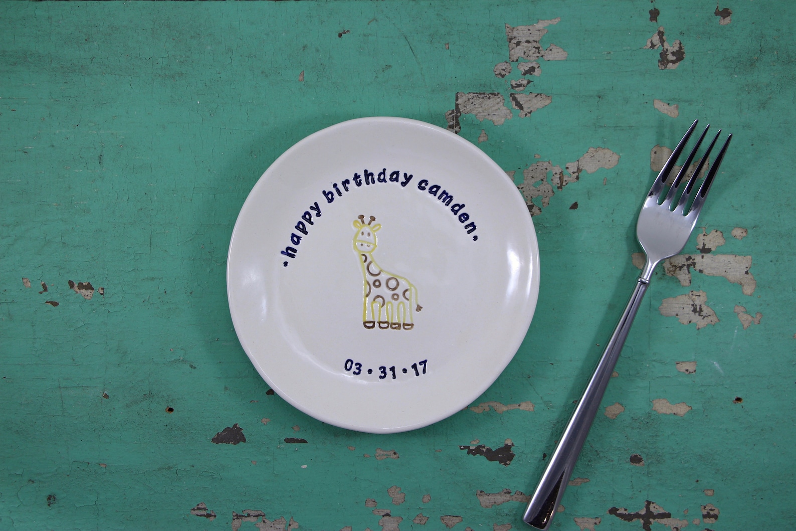 Happy Birthday Plate With Fun Design and Personalization Etsy