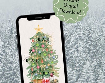 Julgransbakgrund för telefon | Julklapparbakgrund | Estetisk bakgrund | iPhone-bakgrund | Android-bakgrund