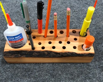Desk Caddy- Hardwood-great Gift-wood gift- Desk Organizer- Make up Brush Organizer-Hobby Caddy-Where’s my phone Solution