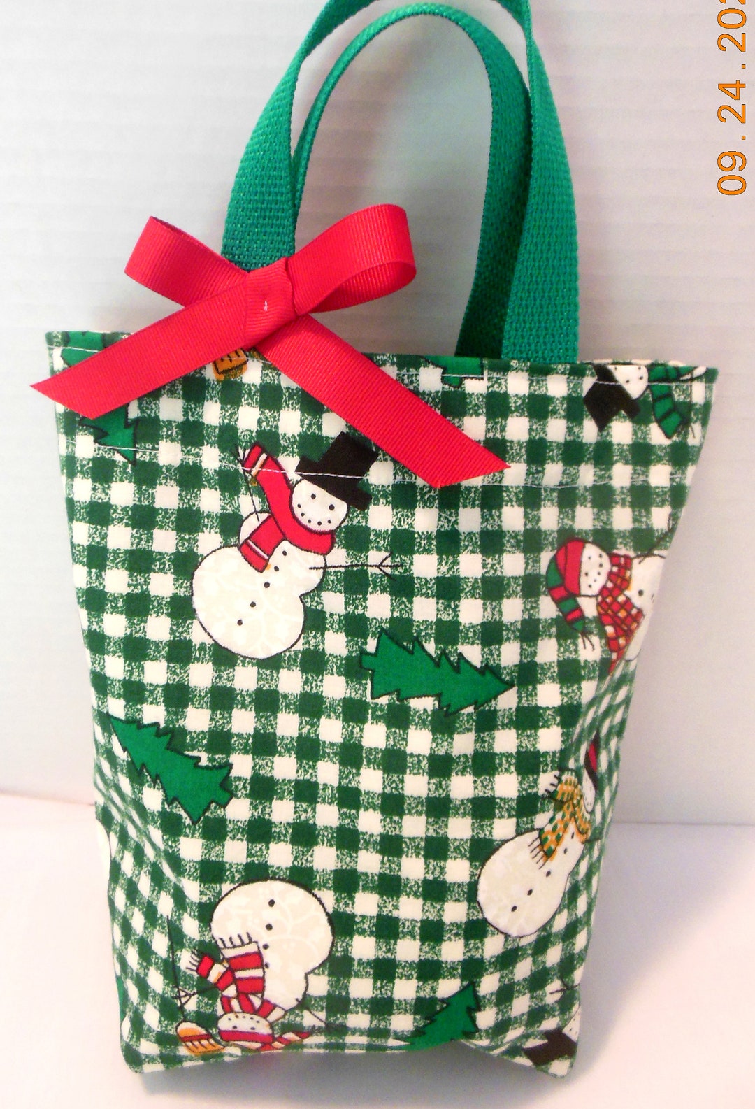 Snowmen and Christmas Trees Tote, Gift Bag Etsy