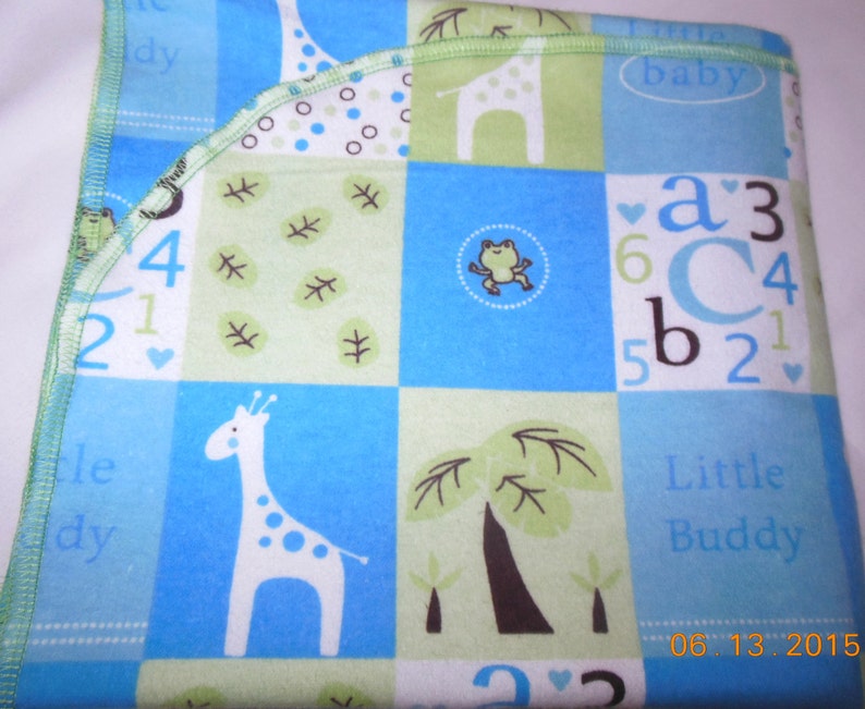 Flannel Receiving Blanket, Bib and Burp Cloth Gift Set image 2