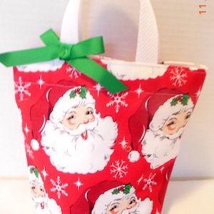 Santa and Holly Christmas  Purse/Gift Bag/Tote