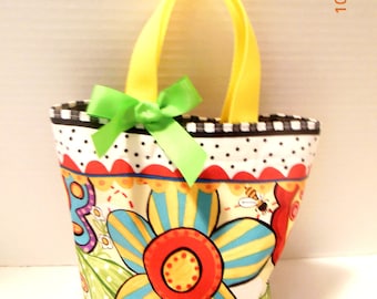 Colorful Flowers and Bugs Tote/Gift Bag