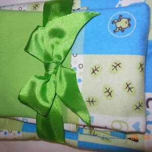 Flannel Receiving Blanket, Bib and Burp Cloth Gift Set image 1