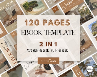 EBOOK TEMPLATE CANVA, Warm Neutral, Ebook pdf, Ebook Template, Ebook Cover, Lead Magnet, Plantilla de libro de trabajo, libro de trabajo de salud mental, coaching