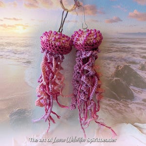 Nilla Strawberry Shortcake Pink Beaded Crochet Plush Jellyfish Keychains SET OF TWO Friendship Gifts