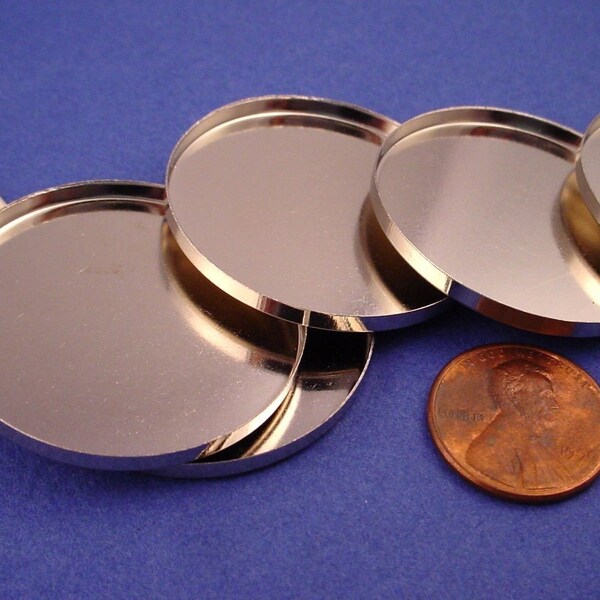 Silvertone Round Bezel Cups 36mm High Wall