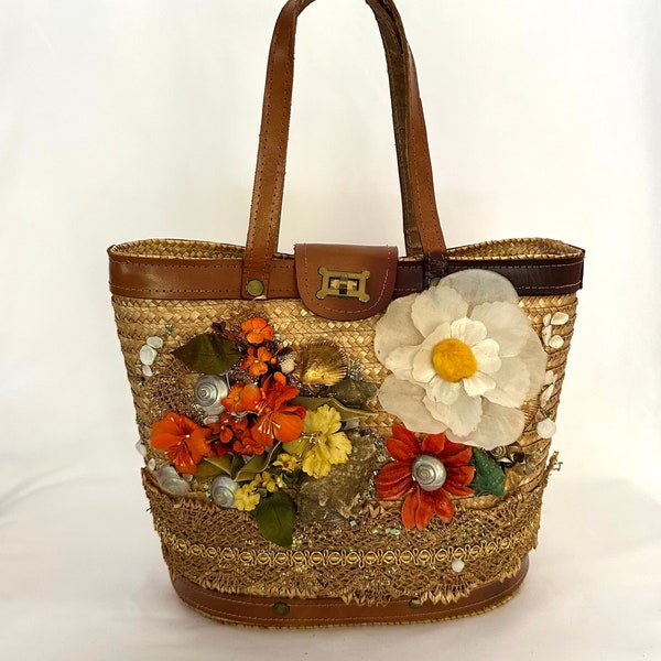 Vintage 1950s Basket Purse Caron of Houston Texas