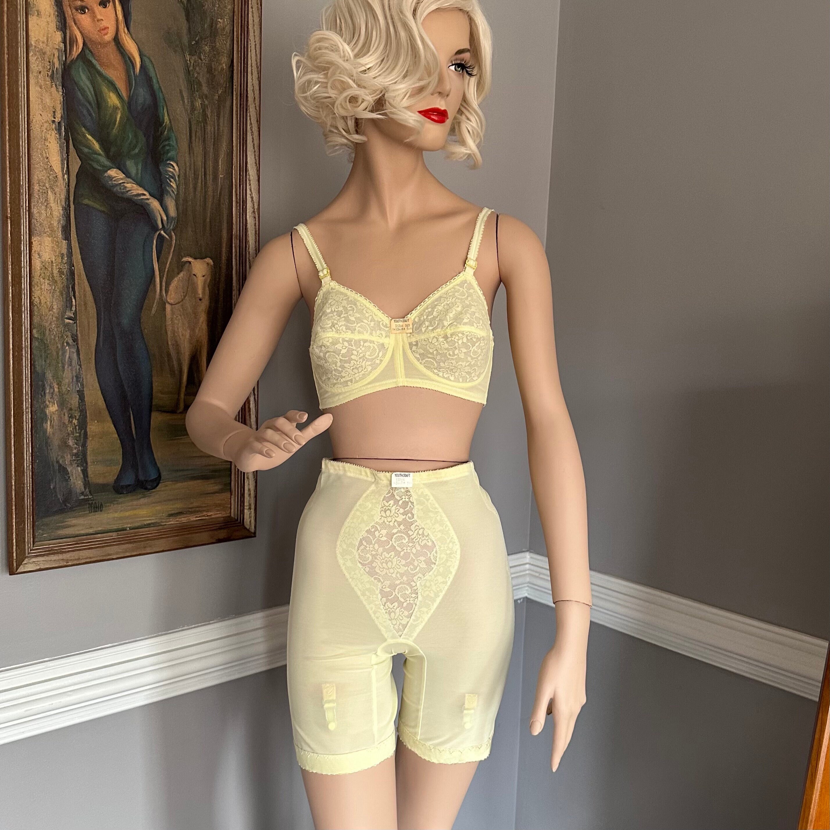 Vintage 1960s Yellow Long Leg Girdle With Garters or Bra by Youthcraft  Deadstock S/ 36B -  Norway