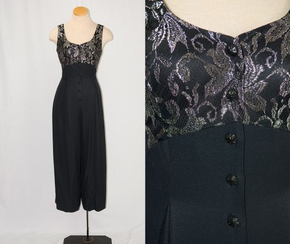 Vintage 1980s All That Jazz Jumpsuit Gold & Black