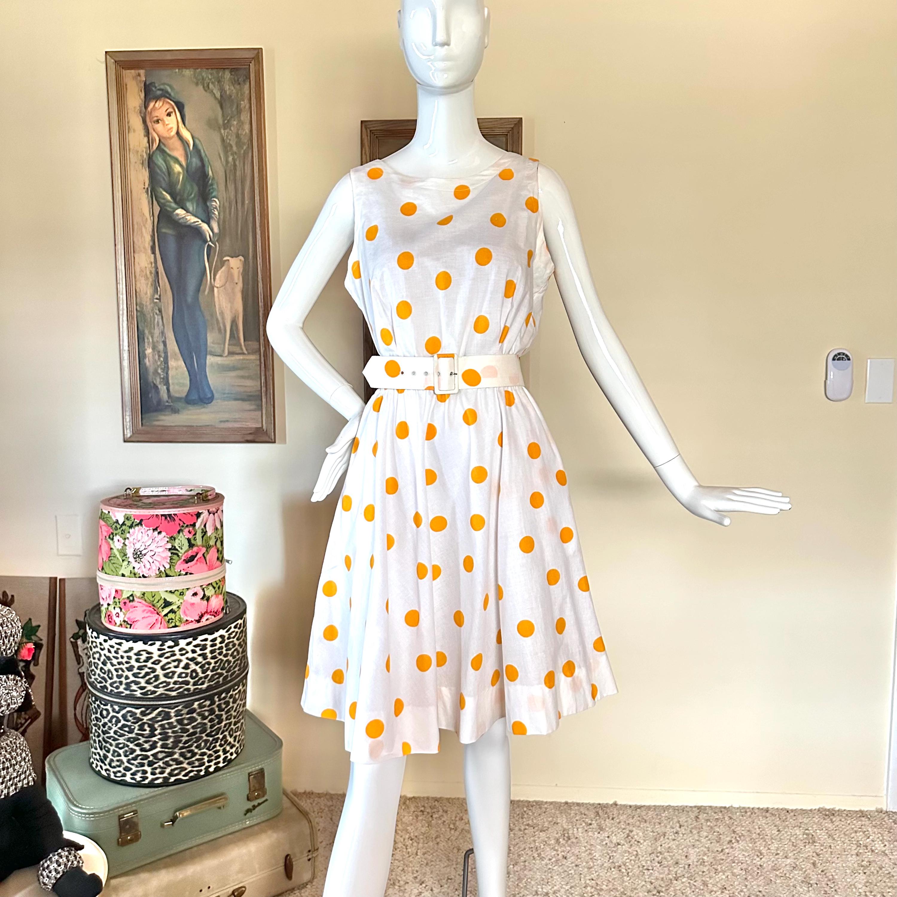 pretty woman brown dress with white polka dots Girls Polka Dot Dress