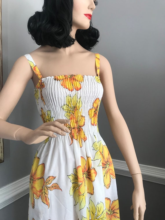 Vintage Sundress Hawaiian Print Tube Top Nap Dres… - image 3