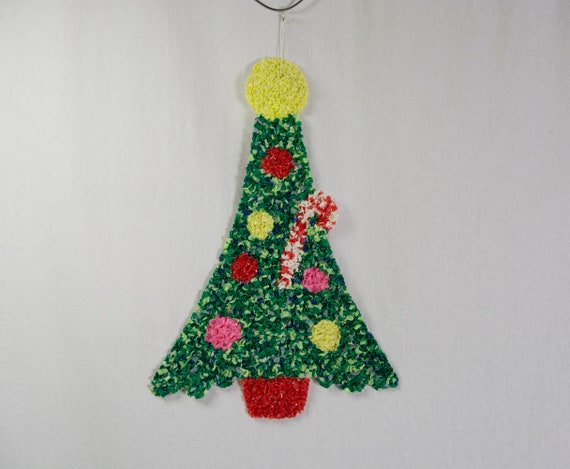 Vintage Melted Plastic Christmas Tree Popcorn Wall Hanging Etsy