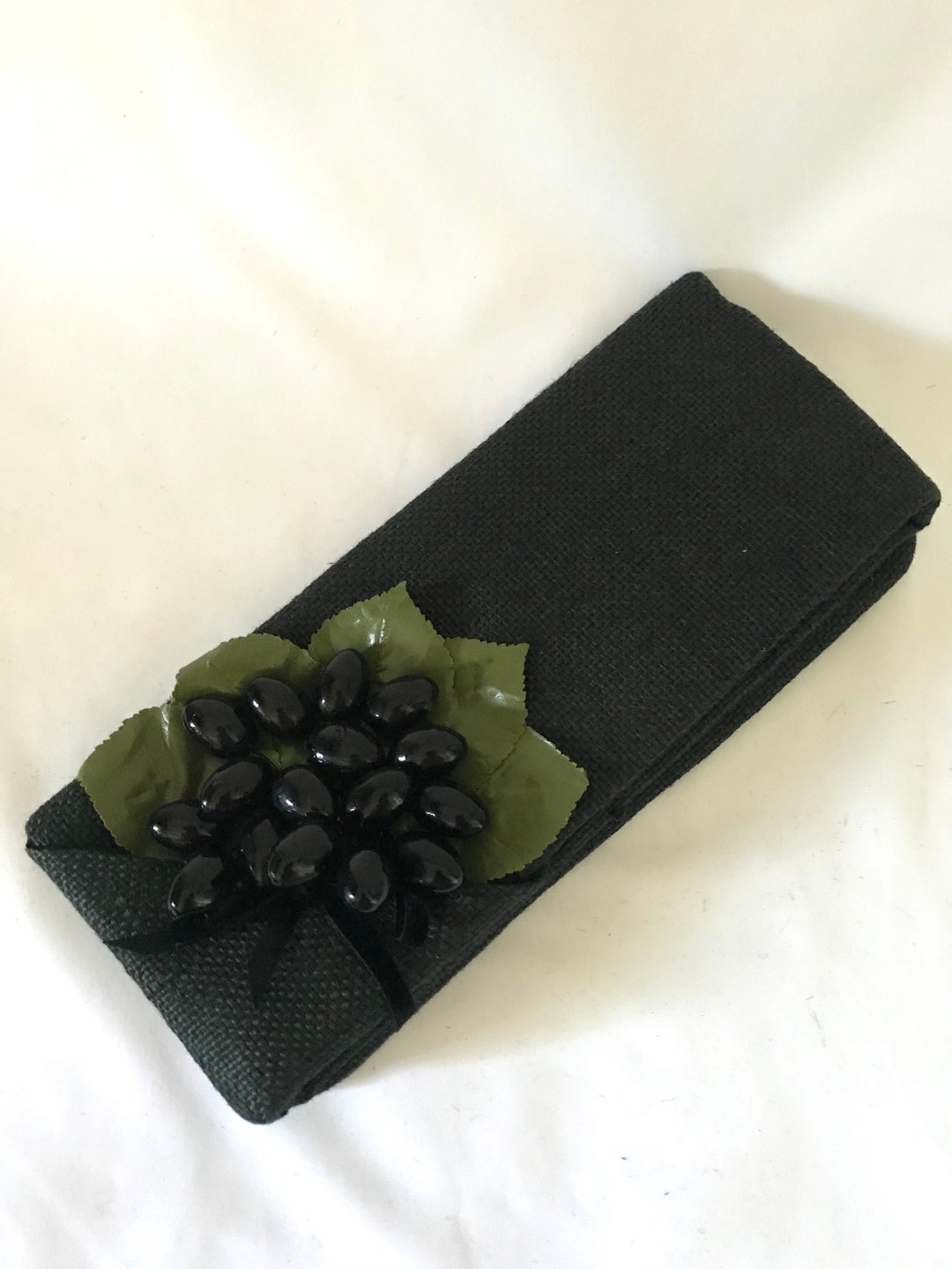 Vintage 1940s Black Olives Clutch Purse Folded Style Etsy