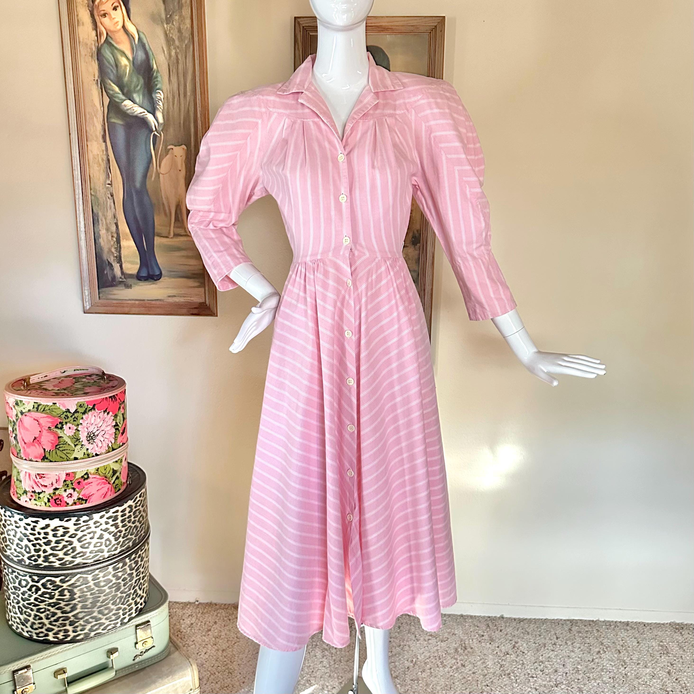 Pink Pinstripe Dress - Etsy