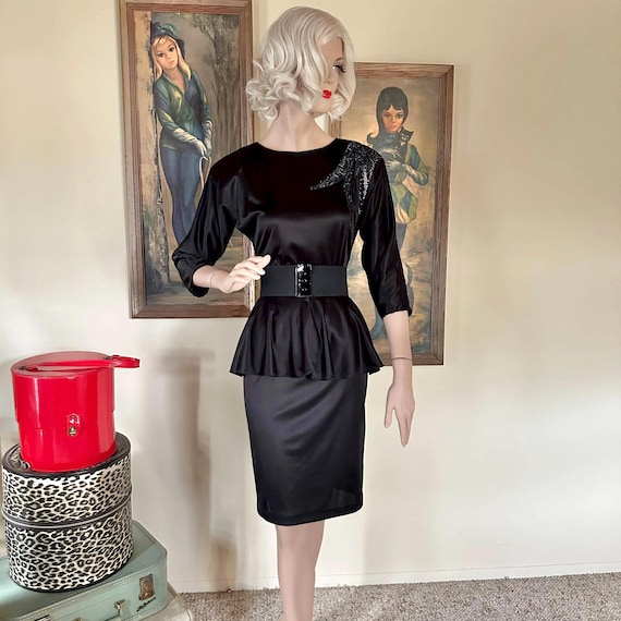 Vintage 80s 80s Shoulder Pad Dress VTG 70s 80s Vintage Lace Criss