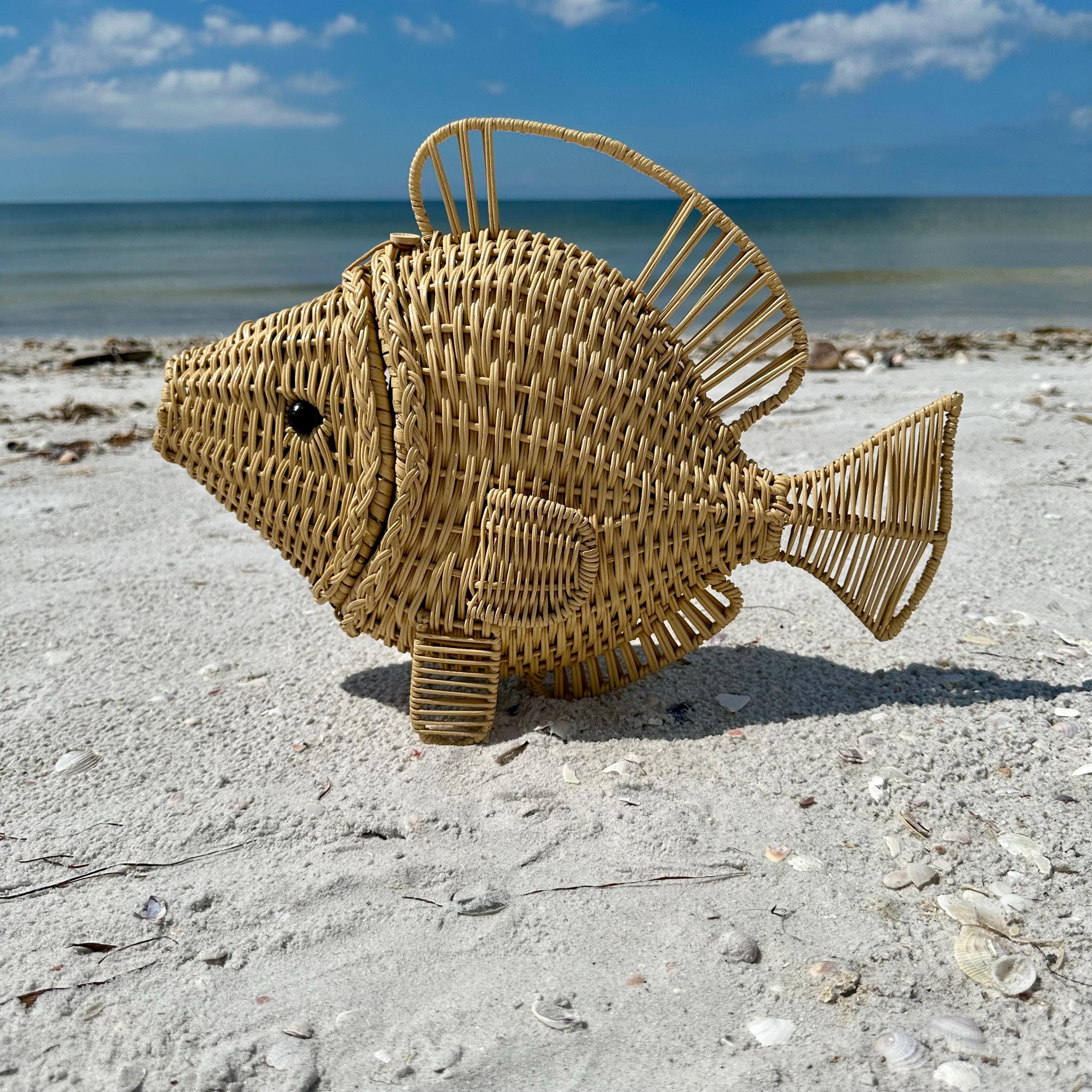 Wicker fish purse - Etsy 日本