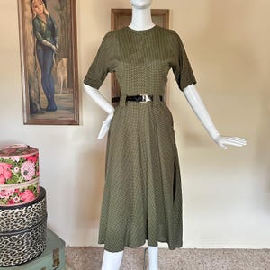 Dress Olive Polka Dots - Etsy