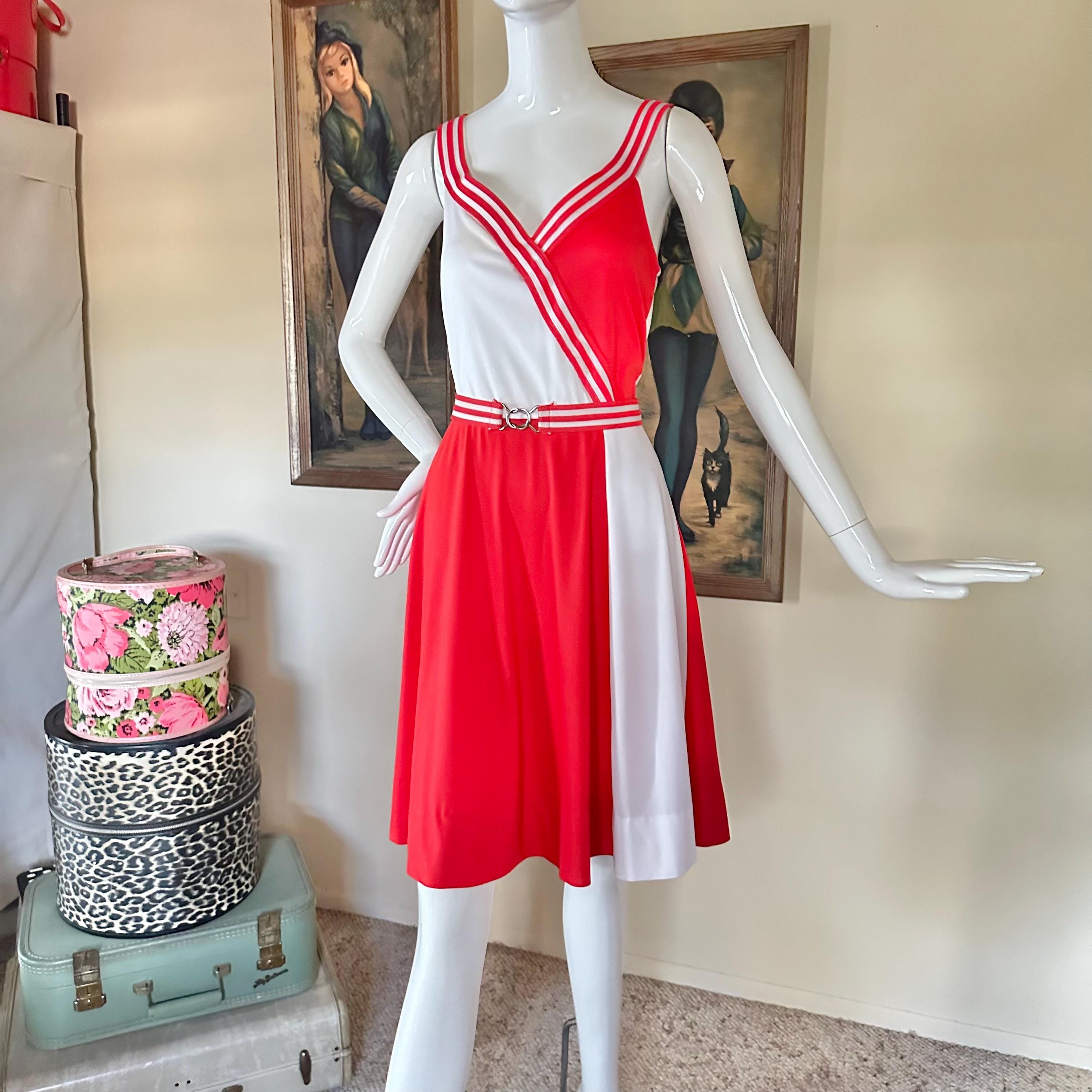 strapless open back dress Block Party Chic Color Block Mini Dress in Red L / Red main image 1