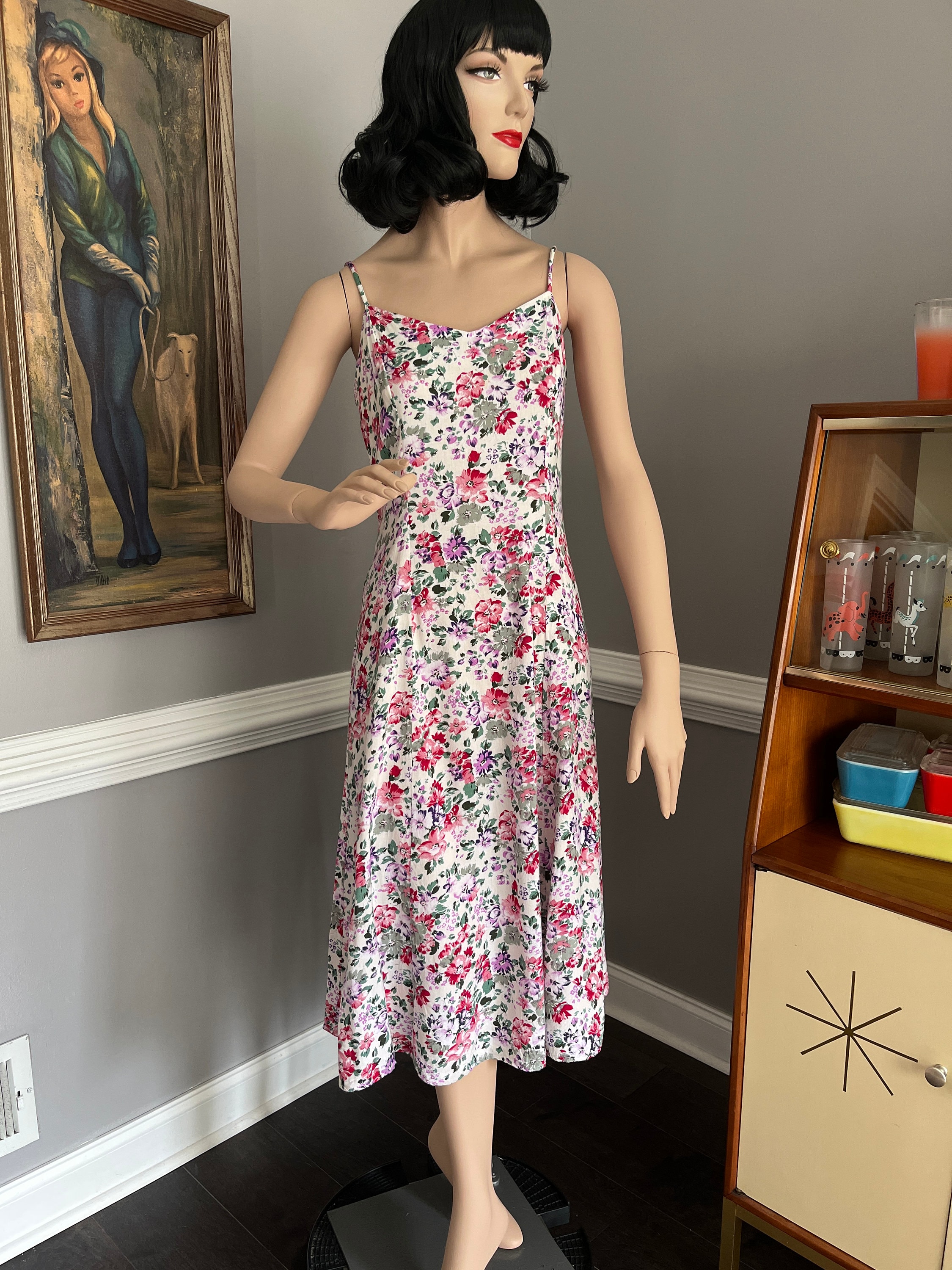 navy blue dress for baby girl 90s Floral Sheer Mesh Maxi Slip Dress