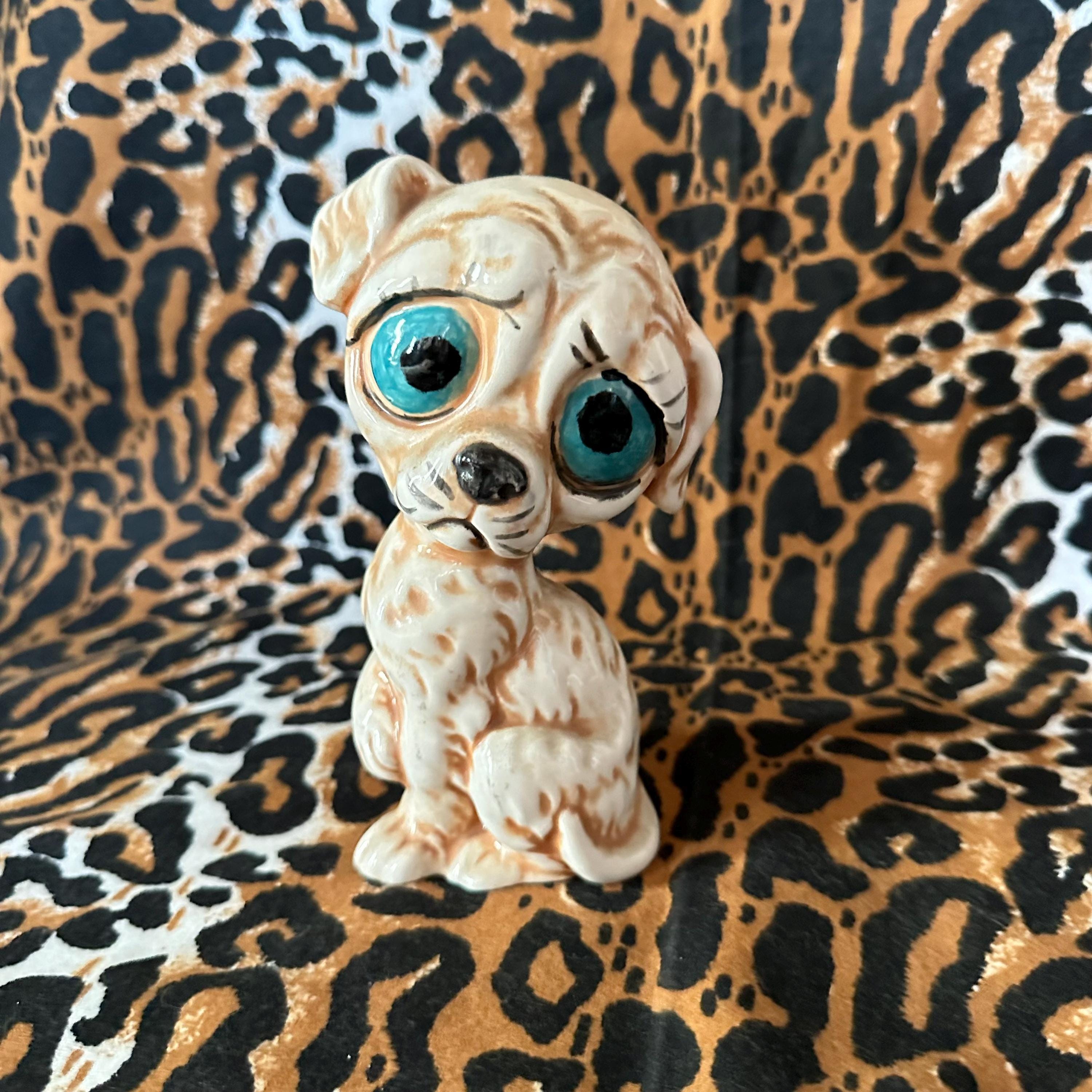 ビンテージ Norleans製 Big eye Dog 置物 陶器 犬 コリー Big Eye Dog Figurine - Etsy