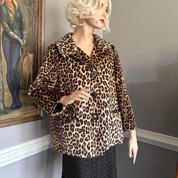 Vintage Reproduction 1950s Leopard Stole and Muff