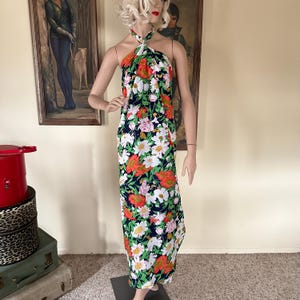 Vintage 70s/80s Hawaiian Sarong Convertible Beach Wrap Cover-up Pareo Dress S/M/L