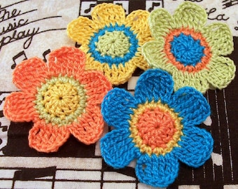 Crocheted Flower Appliqués