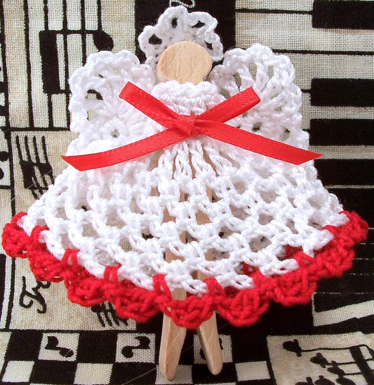 Crocheted Clothespin Angel Ornament Etsy