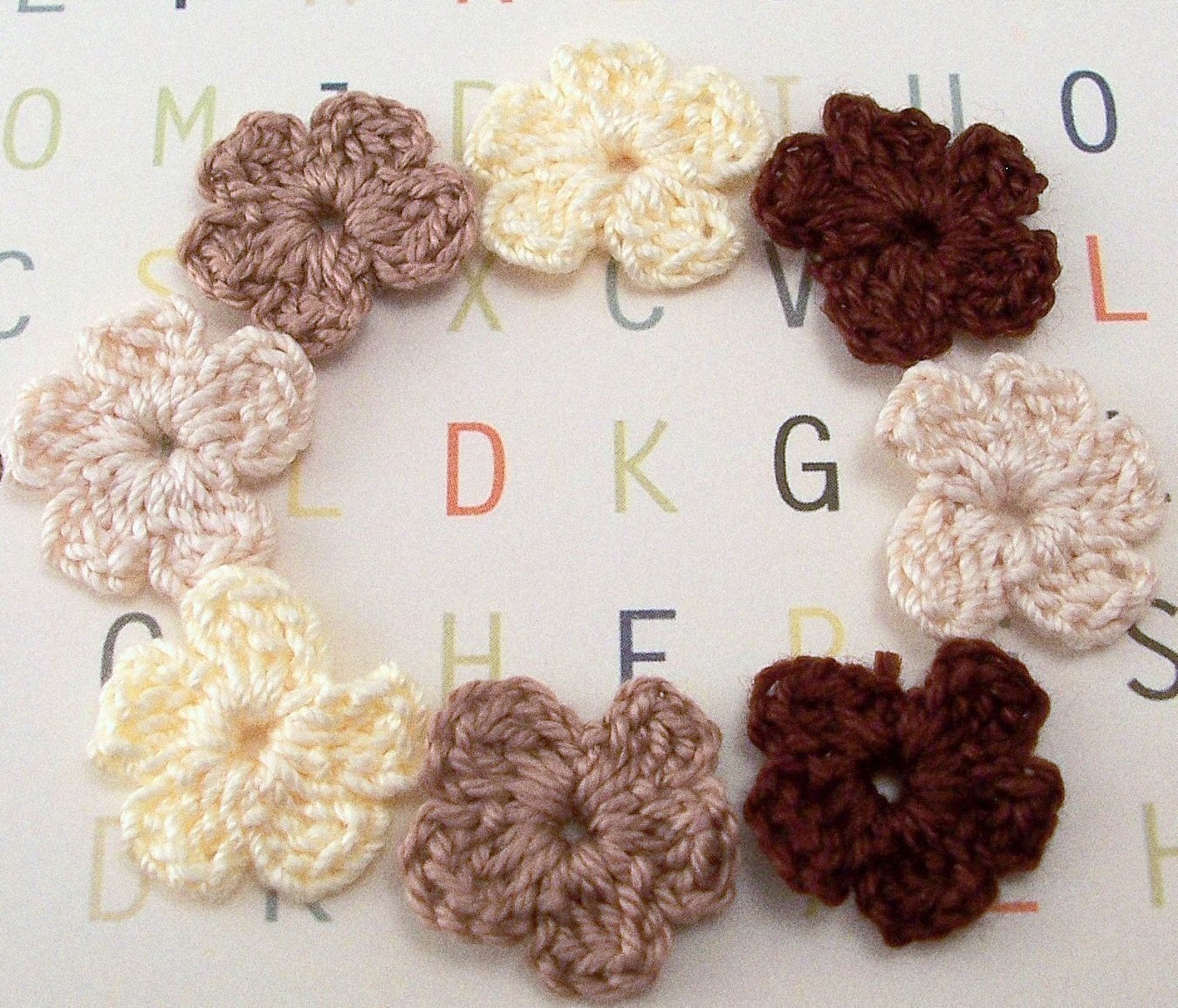 Crochet Brown Flowers - Etsy