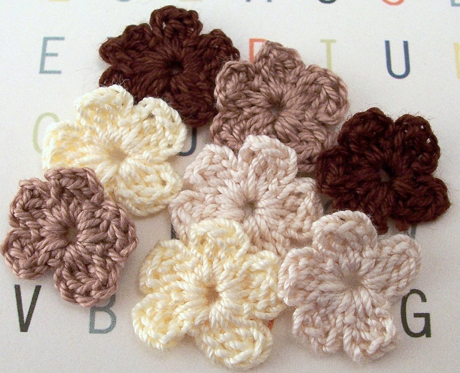 Crochet Brown Flowers - Etsy
