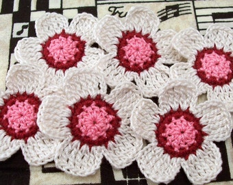 Crocheted Flower Appliques- Antique White