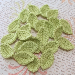 Crochet Leaves - Wasabi Leaf Appliques - You Choose How Many