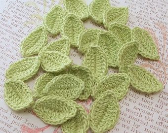 Crochet Leaves - Wasabi Leaf Appliques - You Choose How Many