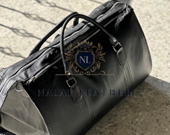 Western Leder Duffle Bag mit Schuhfach Personalisierte Leder Duffle Bag Herren Reisetasche Weekend Gepäck Tasche Einzigartige Weihnachtsgeschenke