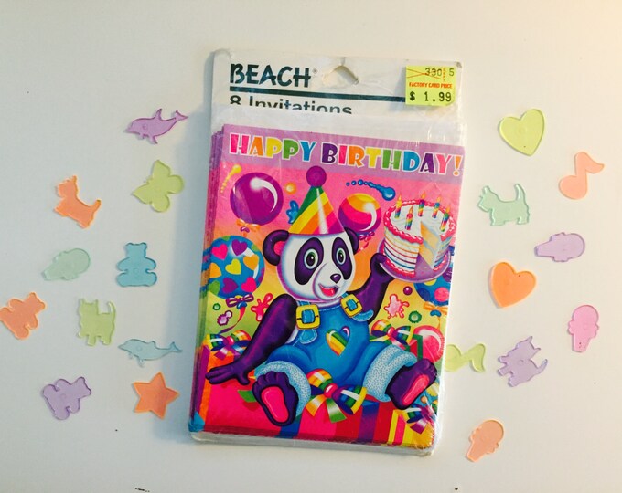 Vintage Lisa Frank Birthday Invitations With Panda Painter - Etsy