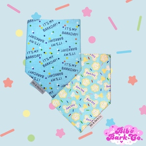 BARKDAY Blue pet bandana